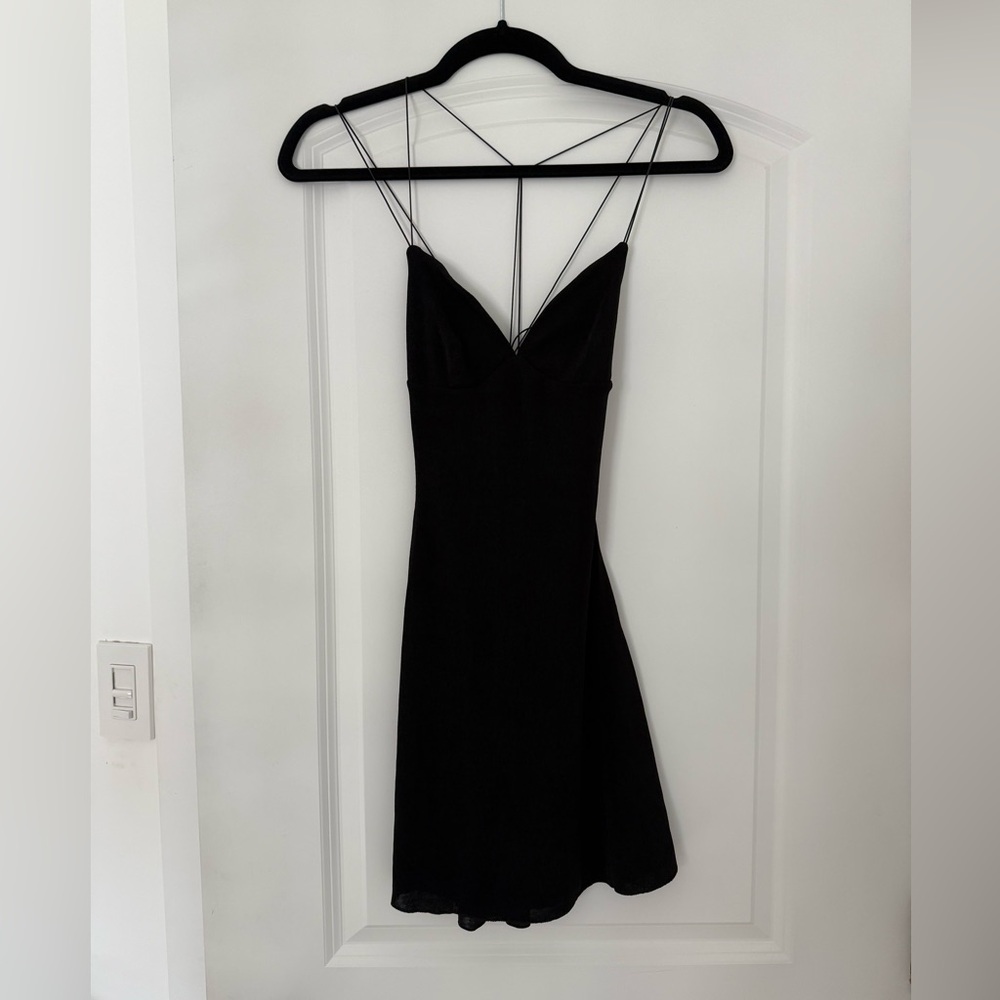 Oh Polly Black Backless Dress with Spaghetti Straps